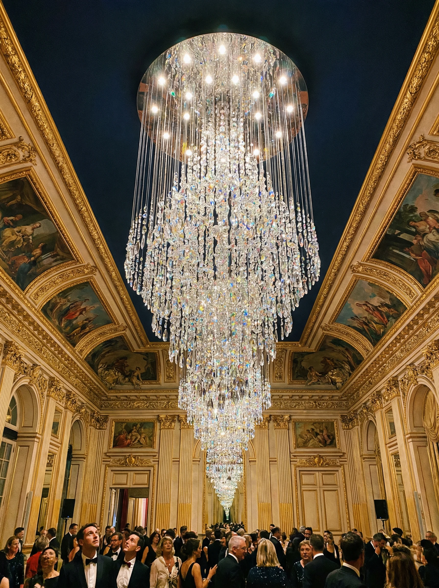 瀑布式水晶吊灯，为 百家乐 贵宾厅增添奢华气息